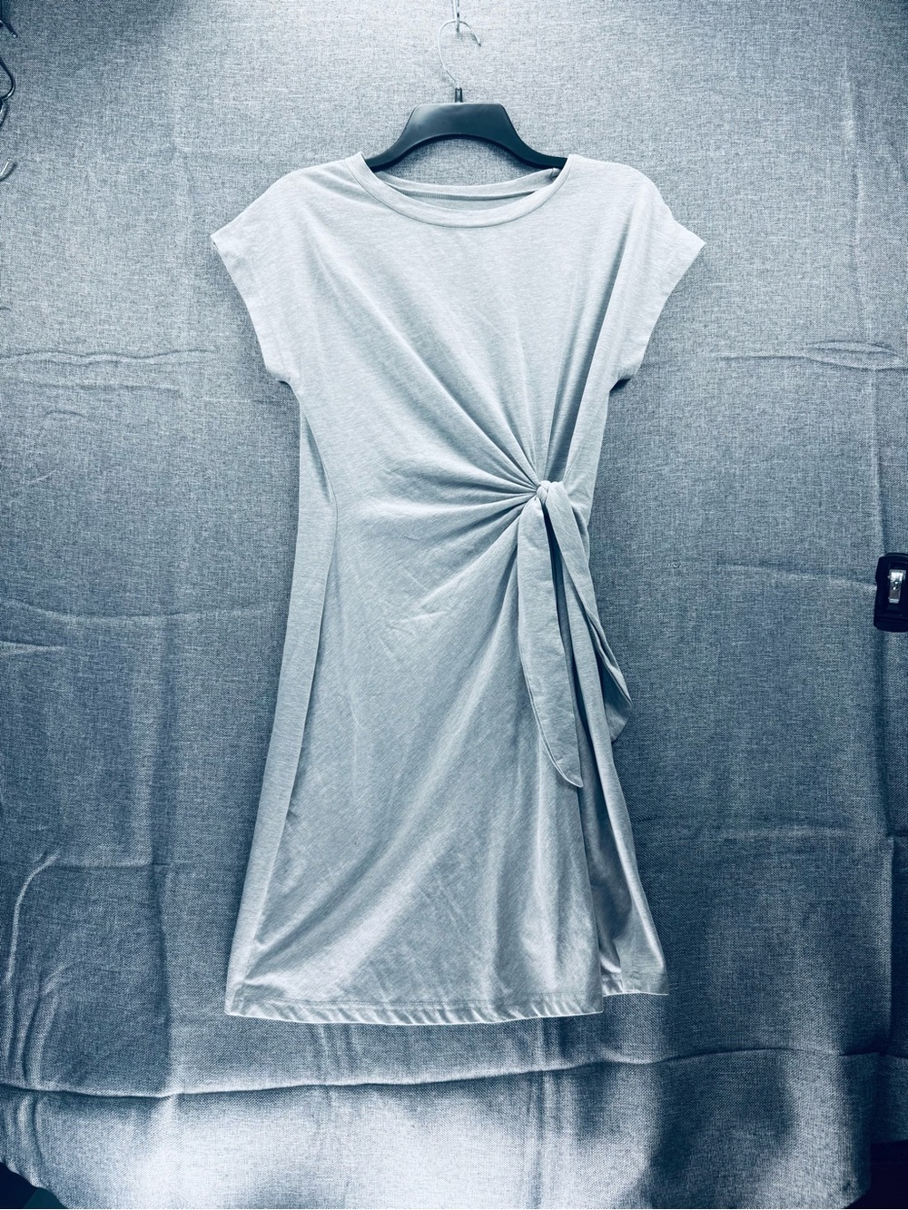 SHEIN Light Gray Side-Knot Midi Dress
